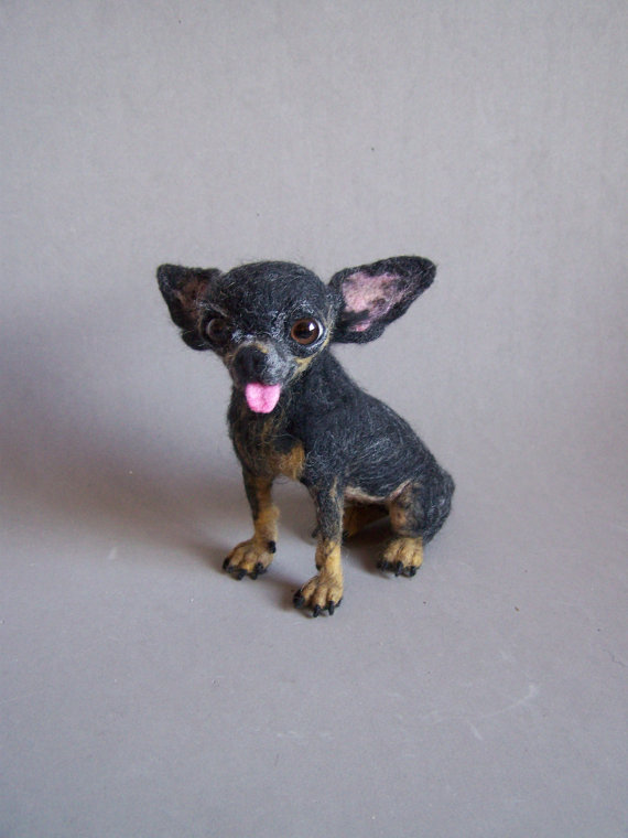 chihuahua,needle felted dog,great pyrenees,shih tzu,boxer,