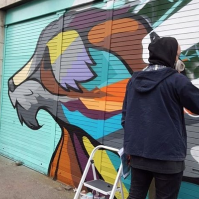 Irish Wolfhound,art,graffiti,street art