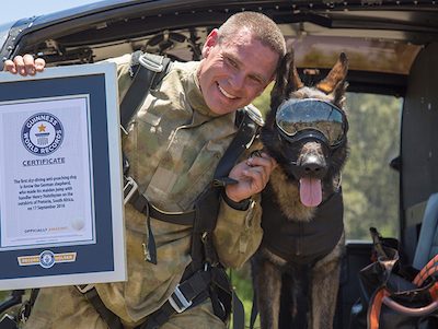 Guinness World Record,German Shepherd Dog,Dachshund,skydiving,conservation dog