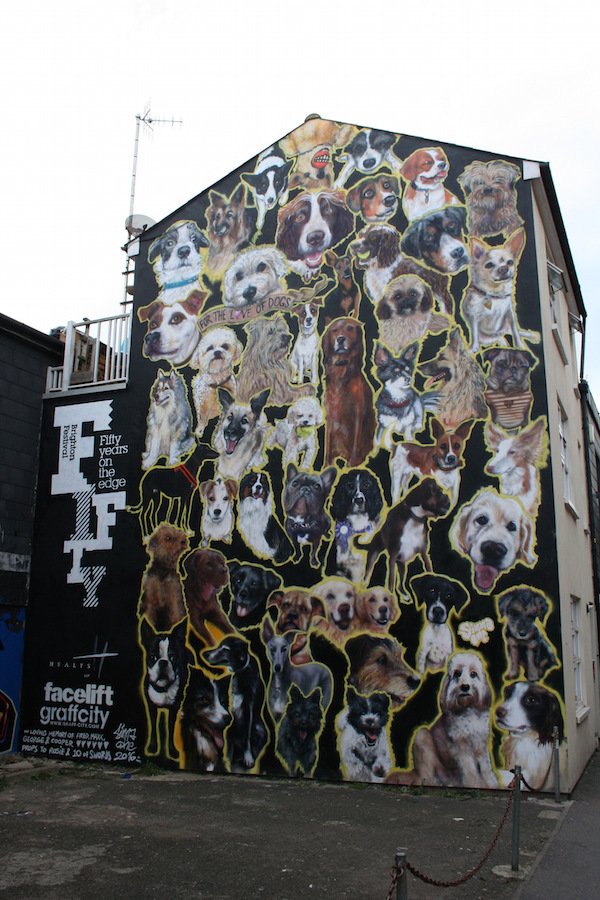 art,mural,graffiti,Brighton Festival,Laurie Anderson,Music For Dogs, Heart of a Dog,mural,art,Sinna One