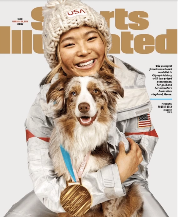 Miniature American Shepherd,Chloe Kim, Snowboard,Olympics,