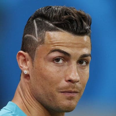 grooming,hair tattoo,coat carving,Cristiano Ronaldo