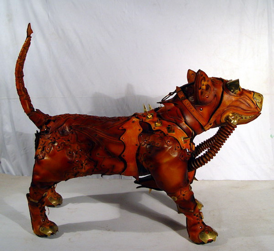 Steampunk,art,sculpture,French Bulldog, 