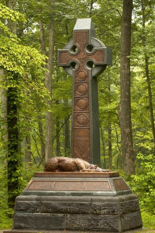 Irish Wolfhound,monument,Civil War,Irish Brigade,William Rudolph O’Donovan,Father William Corby,General Daniel E. Sickles,Gettysburg