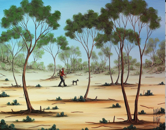 Australian Stumpy Tail Cattle Dog,Swagman,Australian Kelpie, Australian Cattle Dog, art