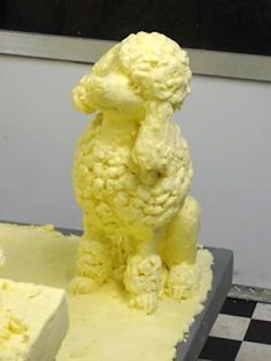 Poodle, Caroline Shawk Brooks,butter, sculpture,art,