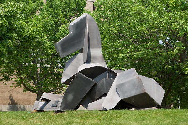 mascot, pointer, sculpture, August Kochanowski,University of Wisconsin-Stevens Point