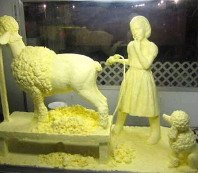 Poodle, Caroline Shawk Brooks,butter, sculpture,art,