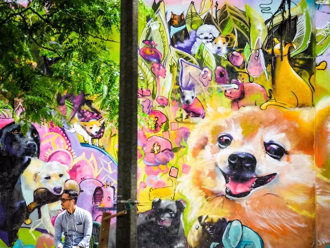 Cern, art, public art, David Thomas Denny, Louisa Boren Denny, Seattle, Denny Dog Park, mural